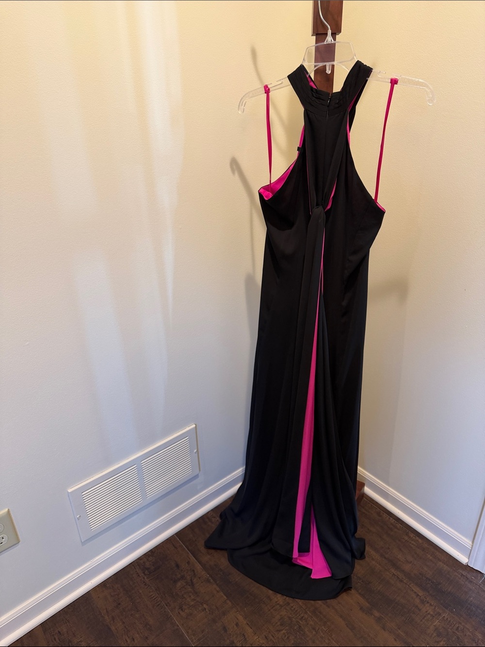 Alex Marie Black Gown with Hot Pink Accents - Picture 2 of 4